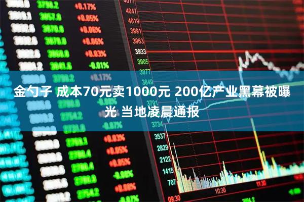 金勺子 成本70元卖1000元 200亿产业黑幕被曝光 当地凌晨通报