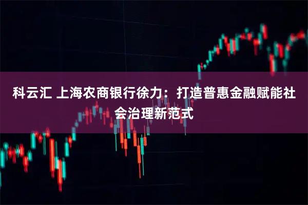 科云汇 上海农商银行徐力：打造普惠金融赋能社会治理新范式